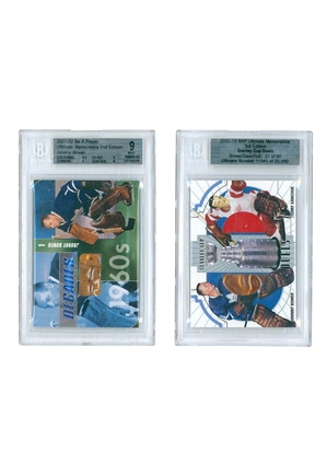 2000s BAP Ultimate Stanley Cup Duels Bower/Sawchuk & Johnny Bower (2)(Beckett MINT 9)