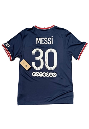 Lionel Messi Autographed Jumpman Paris Soccer Jersey 