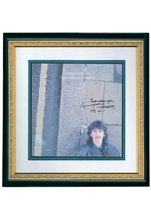 George Harrison "Somewhere in England" Signed & Inscribed Framed LP Cover (PSA)