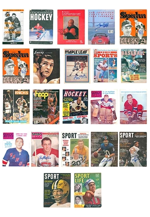 Signed Magazine and Book Lot of Hall of Famers & Stars (21)(Barkley, Hull, Seaver, West, Rice, Foreman & Others)