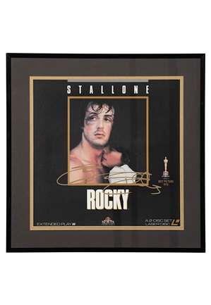 Sylvester Stallone "Rocky" Framed Autographed LaserDisc Movie (JSA)