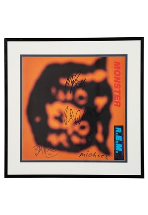 R.E.M. "Monster" Full Band Framed Autographed LP Jacket (JSA)