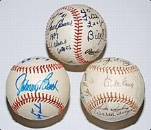 Lot of Autographed Baseballs Belonging to Jack Lang (3)