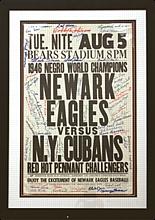 Framed Negro Leagues Autographed Poster (JSA)
