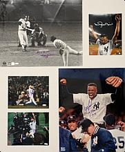 Lot of NY Yankees Historic Moments Autographed Photos (5) (Steiner COA) (JSA)