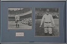 Framed Babe Ruth Signed Cut with Photo (JSA)