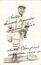 Jimmie Foxx Autographed Signed Postcard (JSA)