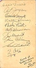 6/12/1939 Autographed Page with Ruth, Cobb, Mack (JSA)