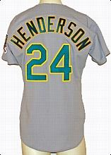 1993 Rickey Henderson Oakland As Game-Used Road Jersey
