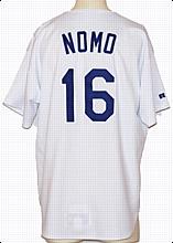 1995 Hideo Nomo Rookie LA Dodgers Game-Used Home Jersey (ROY Season)
