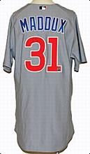 2005 Greg Maddux Chicago Cubs Game-Used & Autod Road Jersey (JSA) (Consigned by Jimmy Wynn)