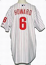 2005 Ryan Howard Rookie Philadelphia Phillies Game-Used & Autographed Home Jersey (JSA)