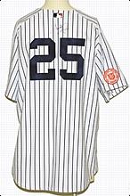2005 Gary Sheffield Game-Used & Jason Giambi Game-Issued & Autod NY Yankees Home Katrina Jerseys (2) (JSA) (Yankees-Steiner LOAs)
