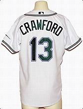 2004 Carl Crawford Tampa Bay Devil Rays Game-Used Home Jersey
