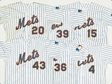 Lot of 1979 NY Mets Old Timers Day Game Worn & Autod Jerseys (6) (JSA)