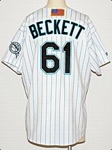 2001 Josh Beckett Rookie Florida Marlins Game-Used Home Jersey 