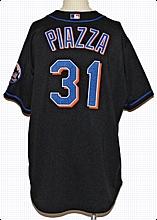 2000 Mike Piazza New York Mets Game-Used Black Alternate Jersey (World Series Year)