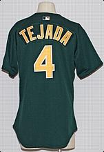 2002 Miguel Tejada Oakland As Game-Used Home Alternate Jersey