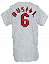 1962 Stan Musial St. Louis Cardinals Game-Used & Autographed Road Flannel Jersey (JSA)