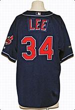 2003 Jhonny Peralta Rookie & Cliff Lee Rookie Cleveland Indians Game-Used Alternate Jerseys (2) (Indians Charities LOA)
