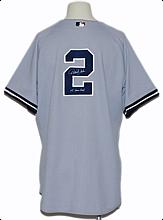 2005 Derek Jeter NY Yankees Game-Used & Autographed Road Jersey (Yankees-Steiner LOA) (JSA)