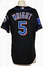2004 David Wright Rookie NY Mets Game-Used Black Alternate Jersey