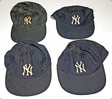 Lot of Game-Used NY Yankees Caps (4)
