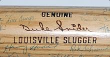 Duke Snider Brooklyn Dodgers Game Bat Autographed by the 1955 NL All-Star Team (JSA) (PSA/DNA)