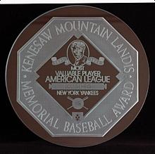 1936 Lou Gehrig NY Yankees Glass A.L. MVP Award