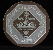 1939, 1941 & 1947 Joe DiMaggio NY Yankees Glass A.L. MVP Awards (3)
