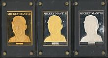 Mickey Mantle NY Yankees Limited Edition Pure Silver & Bronze Cards (3)
