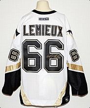 2/12/2005 Mario Lemieux Pittsburgh Penguins Game-Used & Autographed Home Jersey (JSA)