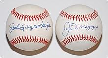 Joe DiMaggio & Johnny Mize Single-Signed Baseballs (2) (JSA)