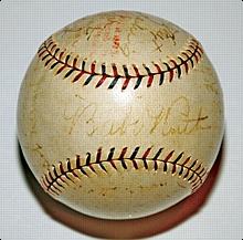 1927 NY Yankees Team Autographed Baseball (World Champions) (JSA)
