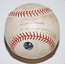 10/05/2001 Barry Bonds 71st & 72nd Home Run Game-Used & Autographed Baseball (JSA)