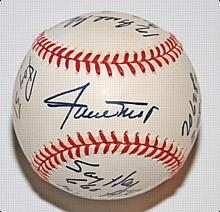Willie Mays Autographed Career Statistics Baseball (JSA)