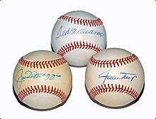 Ted Williams, Joe DiMaggio & Willie Mays Single-Signed Baseballs (3) (JSA)