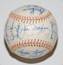 1950s Baseball Stars Autographed Baseball w/ Joe DiMaggio (JSA)