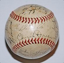 1952 Brooklyn Dodgers Team Signed Baseball (JSA)