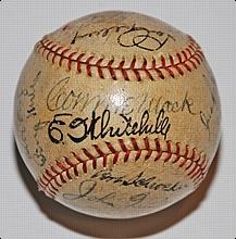1934 Tour of Japan Autographed Baseball with Ruth & Gehrig (JSA)