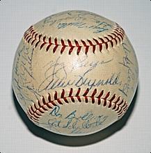 1953 NY Yankees Team Autographed Baseball (Word Champions) (JSA)