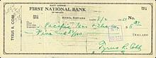 8/2/1951 Tyrus R. Cobb Signed Check (JSA)