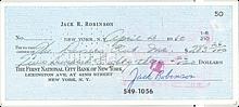 4/13/1960 Jackie Robinson Signed Check (JSA)
