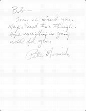 Pistol Pete Maravich Handwritten & Signed Note (JSA)