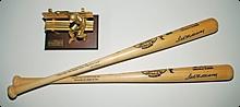 Lot of Two Ted Williams Boston Red Sox Autographed Bats & Bronze Statue (3) (JSA) (Claudia Williams LOA)
