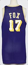 1997-1998 Rick Fox LA Lakers Game-Used & Autod Road Jersey (JSA)