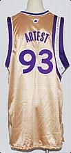 2005-2006 Ron Artest Sacramento Kings Game-Used Gold Alternate Jersey
