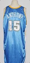 12/31/2004 Carmelo Anthony Denver Nuggets Game-Used & Autod Road Jersey (JSA) (Beckett COA)
