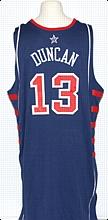 2004 Tim Duncan Team USA Olympic Game-Used Road Uniform (2)
