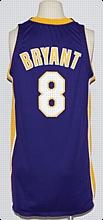 1999-2000 Kobe Bryant LA Lakers Game-Used Road Jersey